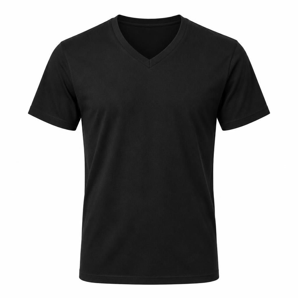 Remera Cuello V Negra