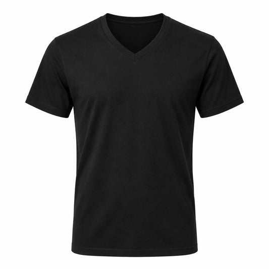 Remera Cuello V Negra