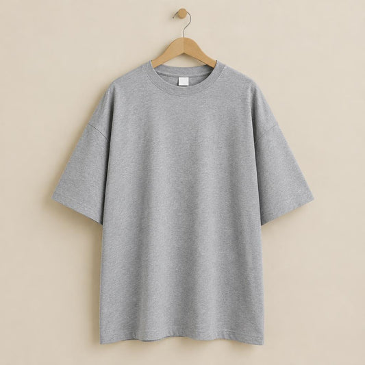 Remera Oversize Gris Melange