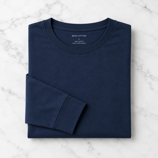 Remera Manga Larga Azul Marino